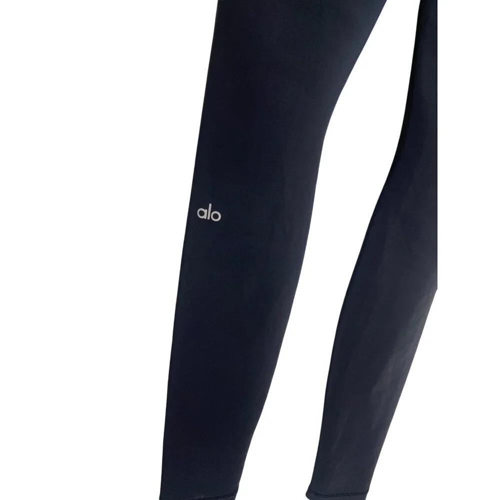 Alo Yoga High Waist Ripped Warrior Black Leggings-sz Small